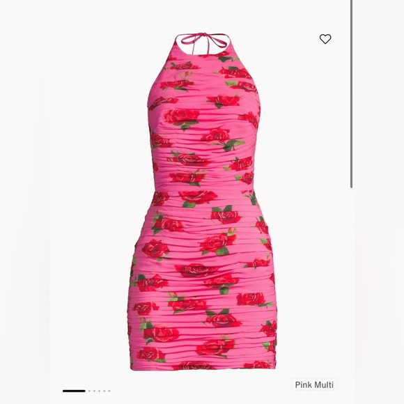 Sau Lee Sonia Floral-Print Ruched Halter Minidress - Picture 1 of 11